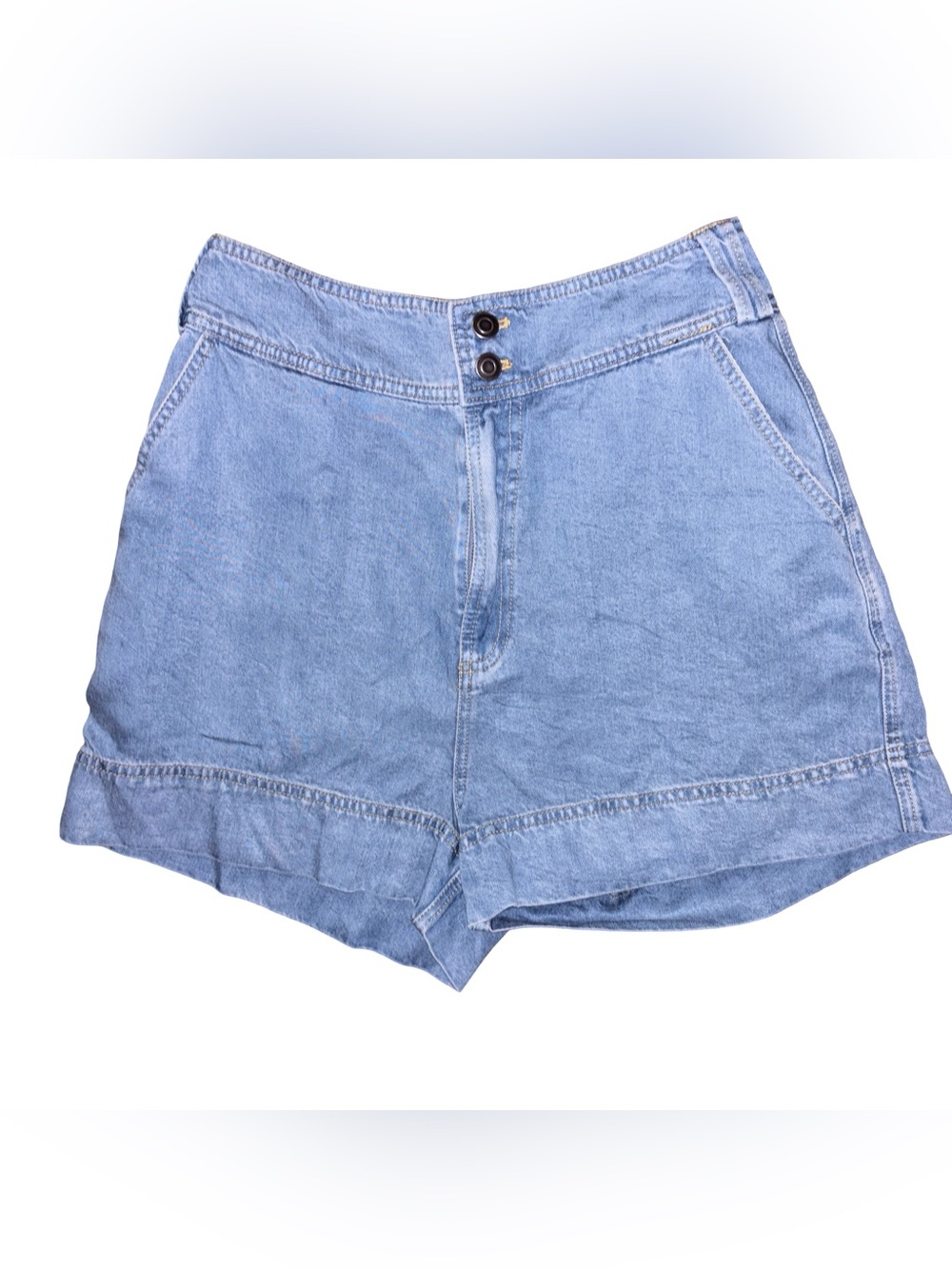 Blu Pepper Light Blue Denim Top & Shorts Set Summer Medium NWT - Picture 4 of 7